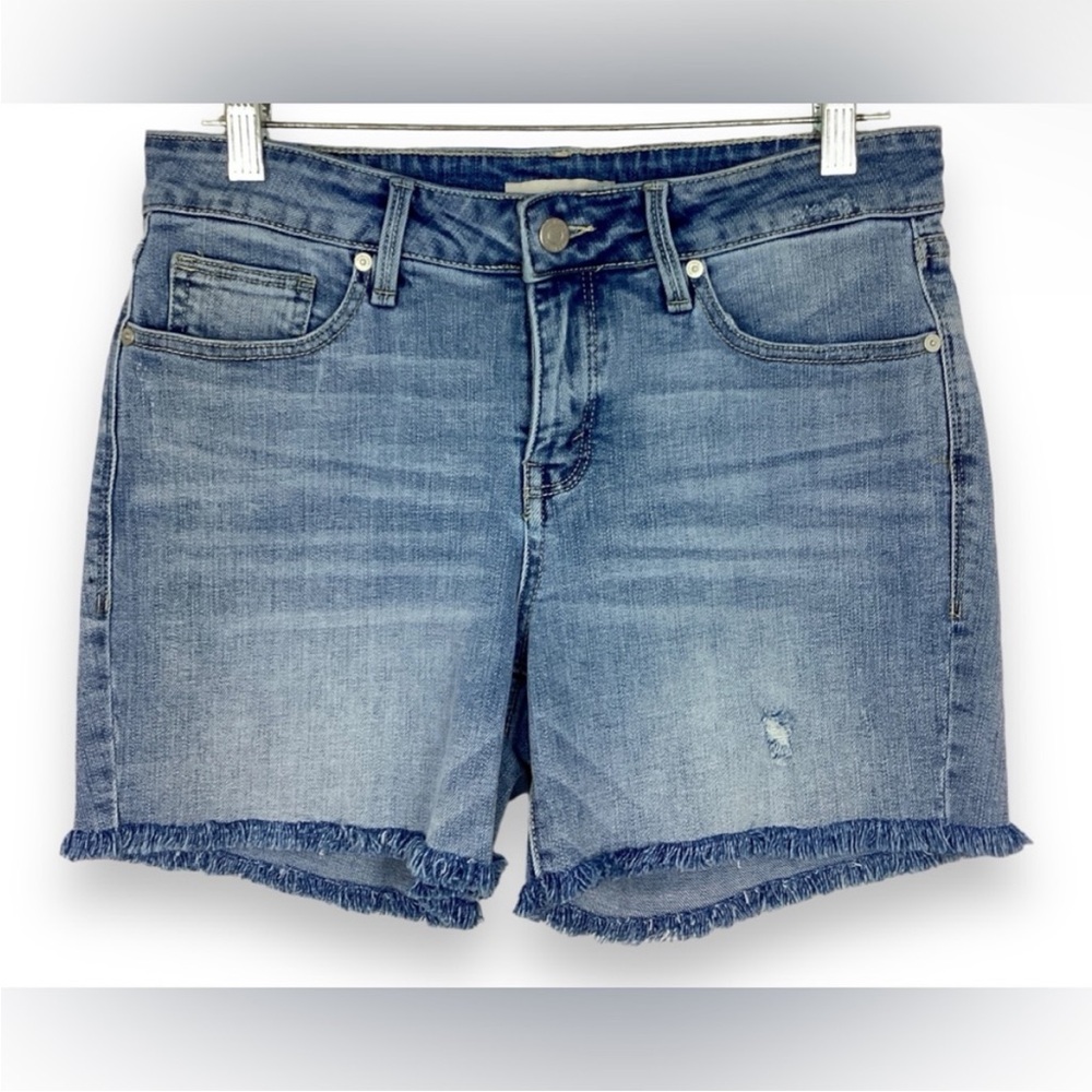 Habitual Light Wash Fray Denim Shorts